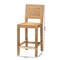 Bali & Pari Anfield Modern Bohemian Natural Seagrass and Mahogany Wood Counter Stool 243-13486-ZORO - alternate 8